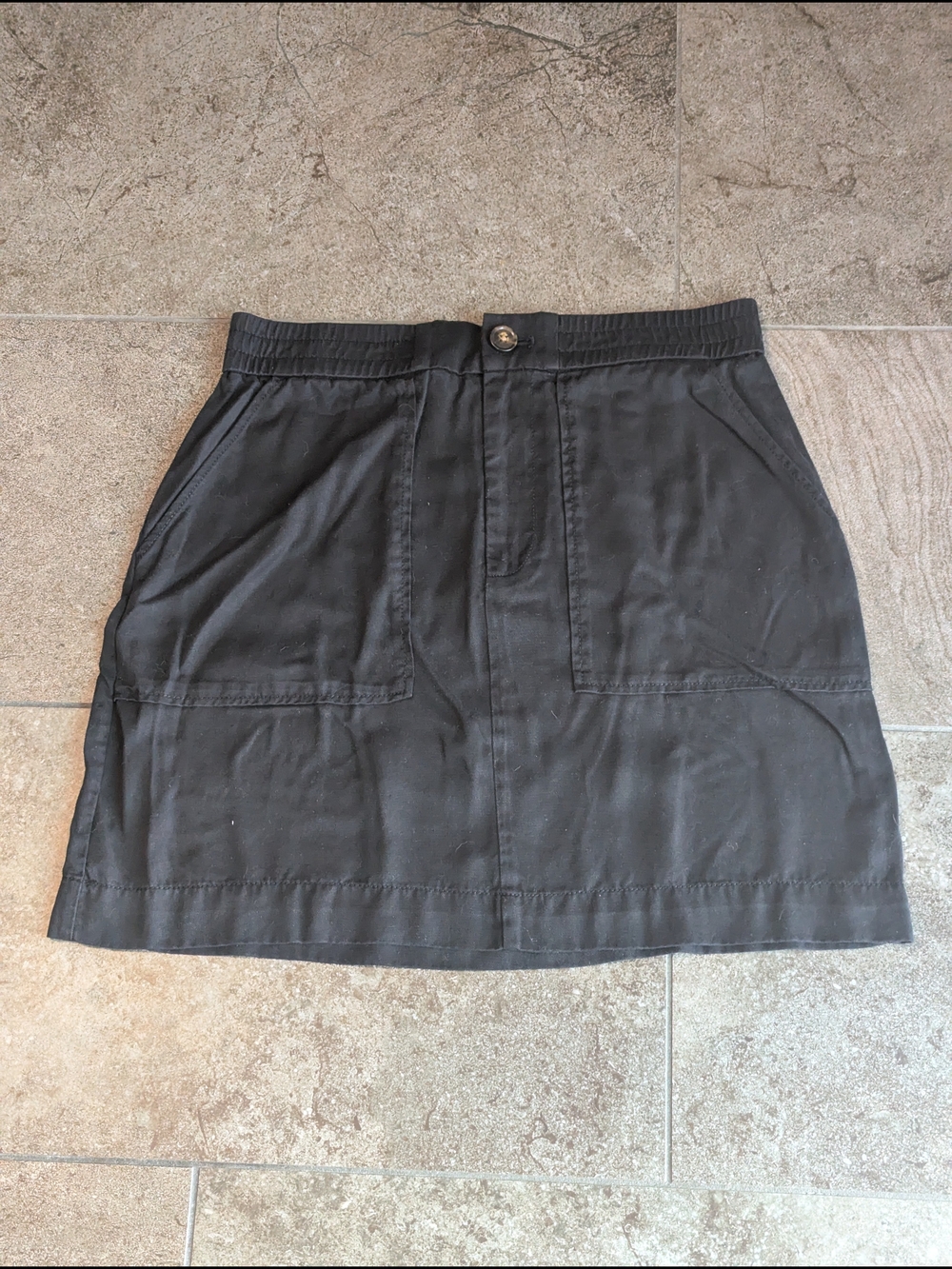 LOFT Black Mini Skirt with Front Pockets
